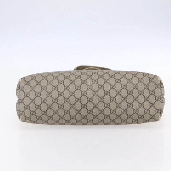 GUCCI GG Supreme Web Sherry Line Tote Bag PVC Beige Red 211134 Auth 153074 - Picture 7 of 16